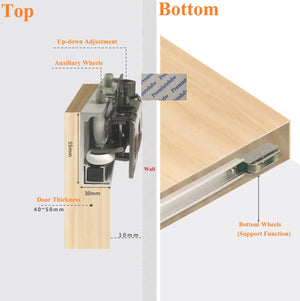 1Set Invisible Track Floating Sliding Barn Door