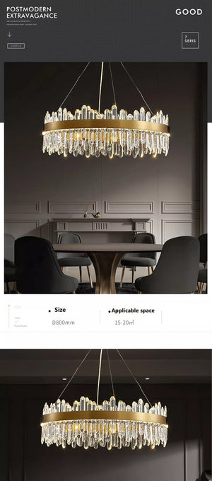 W24 Smoke Grey Crystal Chandelier