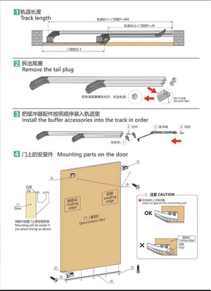 Internal Push Bus Door Track Sliding