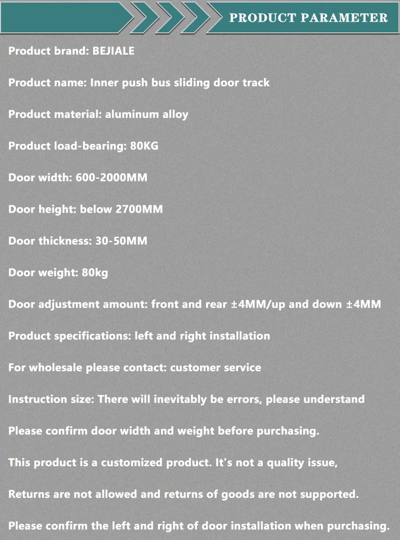 Internal Push Bus Door Slide Silent