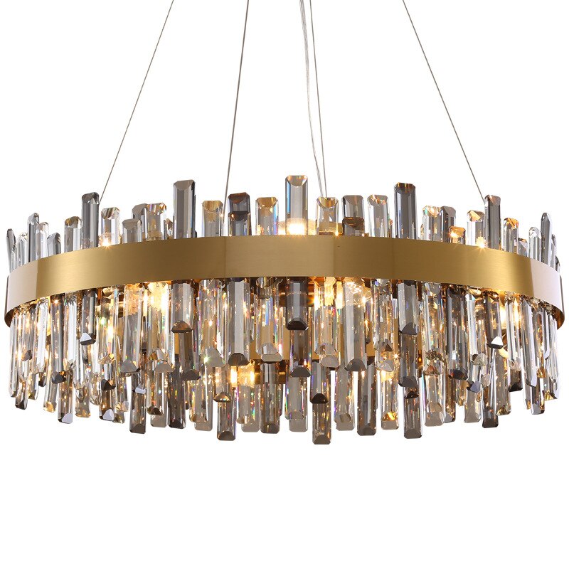 W24 Smoke Grey Crystal Chandelier