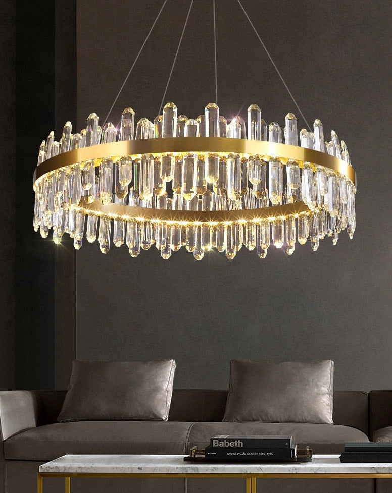 W24 Smoke Grey Crystal Chandelier