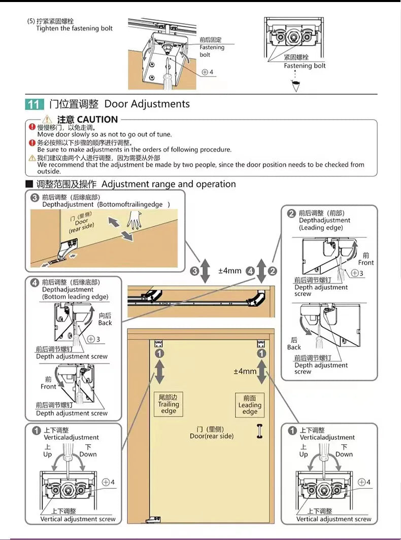 Internal Push Bus Door Track Sliding