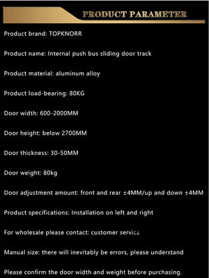 Internal Push Bus Door Track Sliding