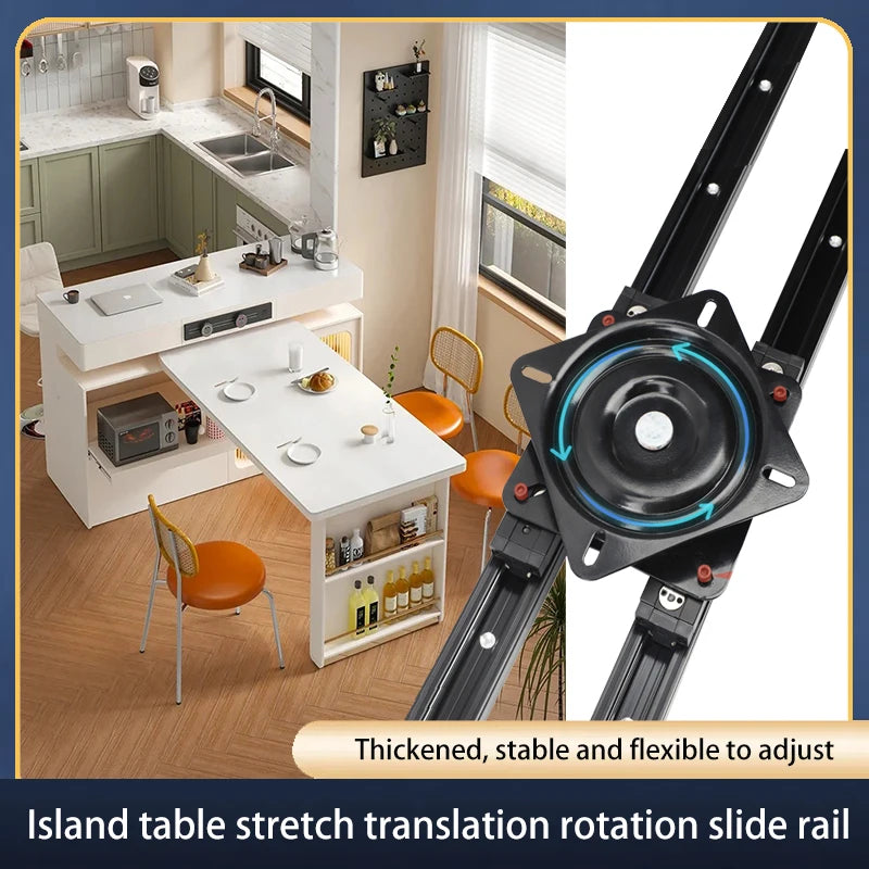 90° Rotating Island Table Slide Rail