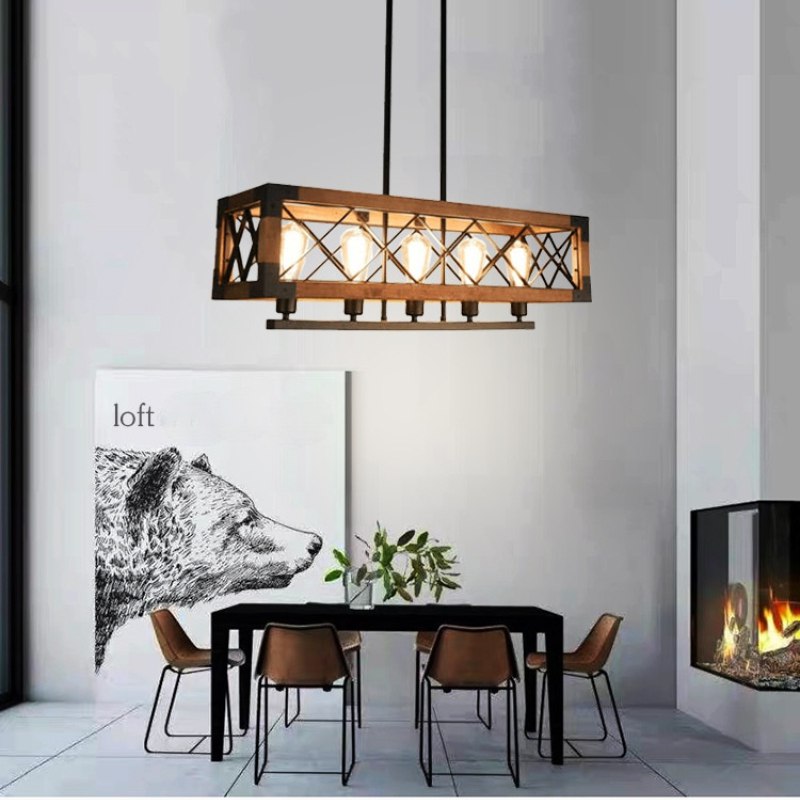 Rustic Linear Pendant Lamp