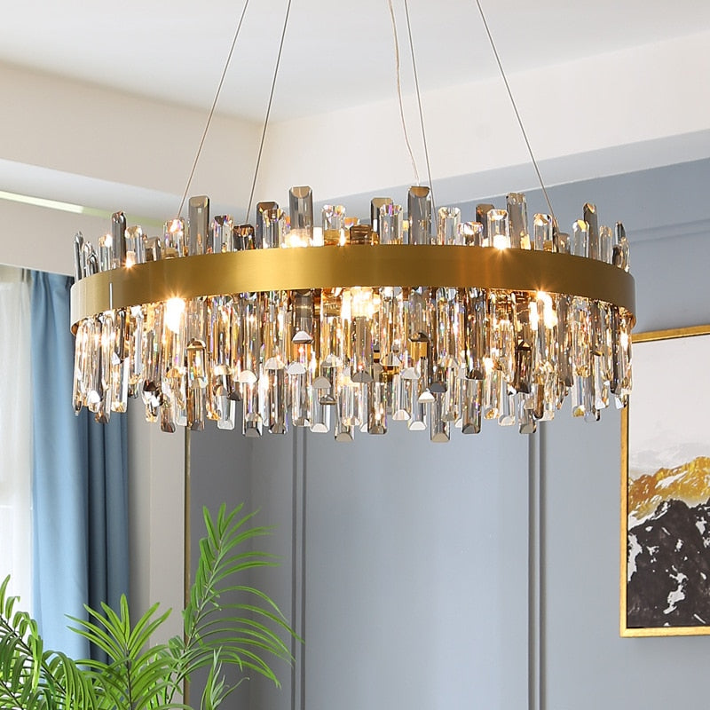 W24 Smoke Grey Crystal Chandelier